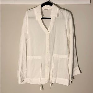 Travel Smith White Blouse Top, Size S